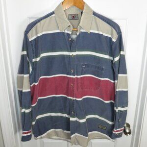 Vintage Halifax Outfitters Men's XL Oxford Thick Rugby Stripe Shirt Long Sleeve